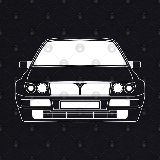 Lancia Delta Integrale White Outline by kindacoolbutnotreally